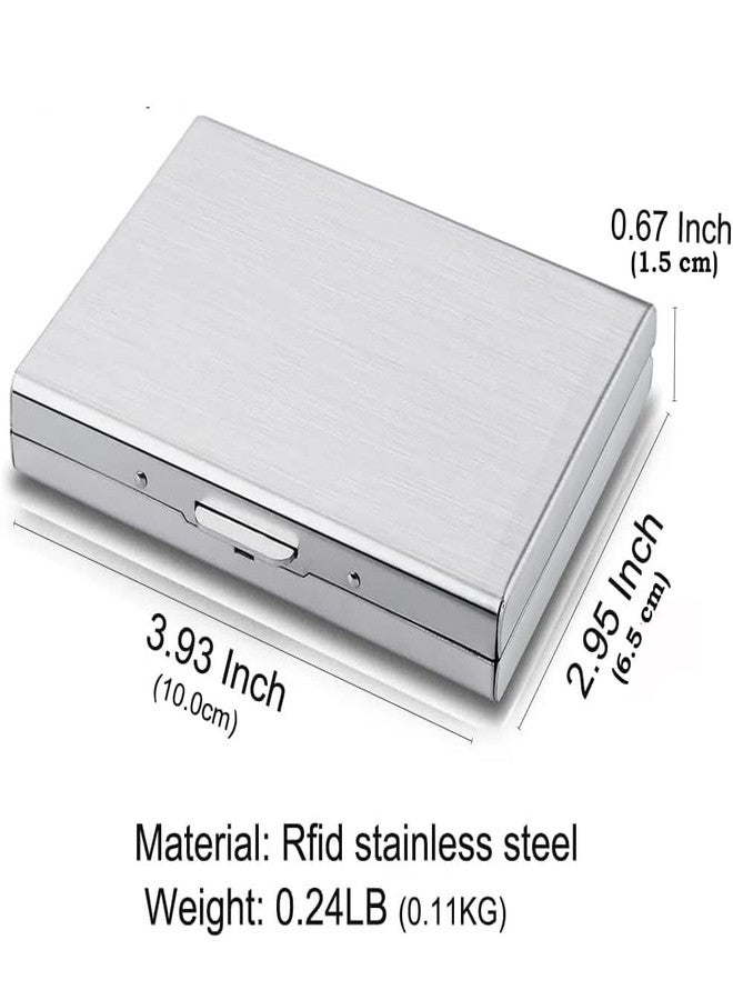encELade Silver Premium RFID Blocking Metal ATM/Credit/Debit 8 Slot for Men & Women Card Holder - Image 3